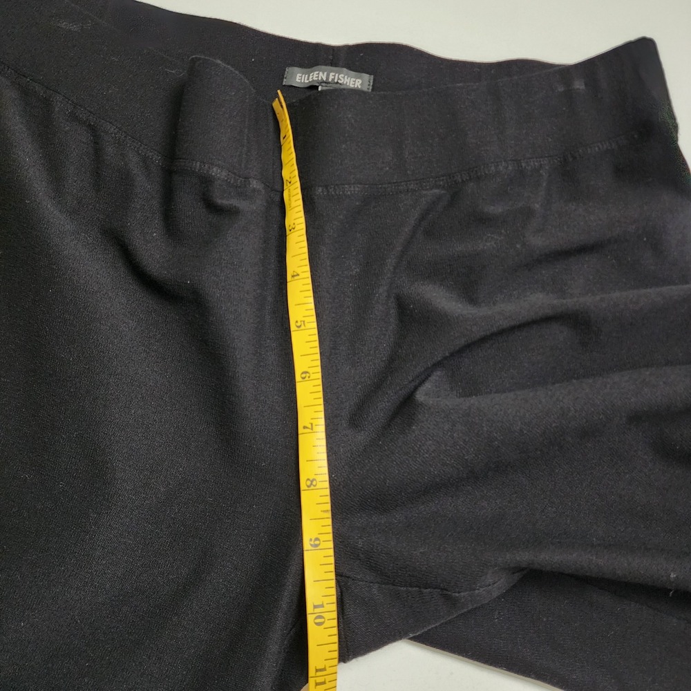 Eileen Fisher Womens Black Stretch Jersey Cropped Pants Straight Leg Size Medium - Picture 10 of 13